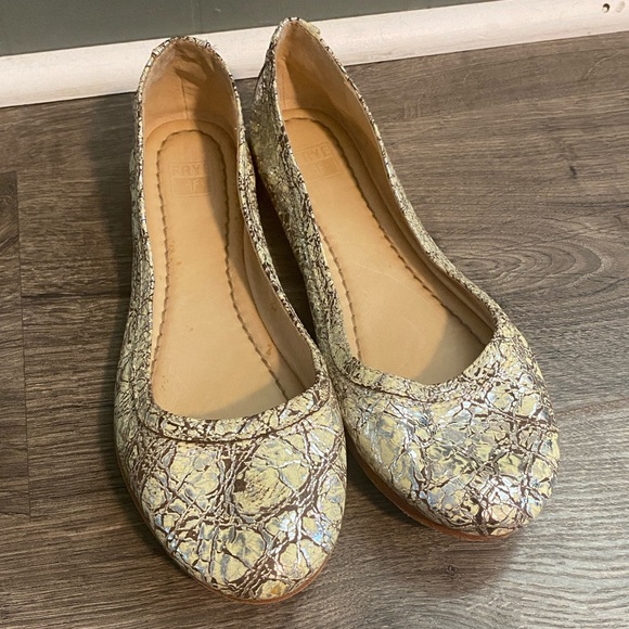 Frye Shoes - Frye - Carson Crackle Metallic Ballet Flats - 7M